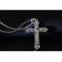 Mens 925 Sterling Silver Christian Jesus Cross Crucifix Pendant Necklace With Engraving Religious Jewelry