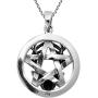 AeraVida Wiccan Stag Pentacle Celtic .925 Sterling Silver Pendant Necklace