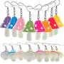 RechicGu 8 Pairs 3D Mushroom Shape Dangle Earrings Set Colorful Kawaii Nature Food Fresh Vegetables Jewelry Funny Sweet Lovely Women Girls Gift