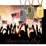 Mens Military Tag Necklace Stainless Steel Vintage Black Enamel Star US America Flag Dog Tag Pendant Necklaces with Chain 22 Inch
