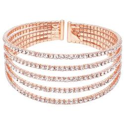 Rosemarie Collections Womens 5 Strand Rhinestone Statement Bracelet