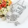 EVER FAITH Womens Austrian Crystal Graceful Rose Flower Necklace Stud Earrings Set EVER FAITH Womens Austrian Crystal Graceful Rose Flower Necklace Stud Earrings Set