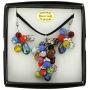 GlassOfVenice Venetian Charms Murano Necklace and Earrings Set - Multicolor