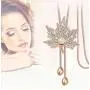 TULIP LY Sweet Crystal Maple Leaf Pendant Necklace Pearl Adjustable Bohemian Style Flower Tassel Long Chain Sweater Necklace TULIP LY Sweet Crystal Maple Leaf Pendant Necklace Pearl Adjustable Bohemian Style Flower Tassel Long Chain Sweater Necklace