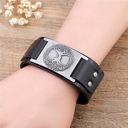 Skyrim Tree of Life Sigil Charm Snap Button Bangle Viking Runes Amulet Bracelet for Men and Women