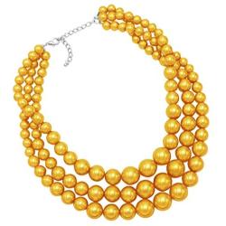 Rosemarie & Jubalee Womens Multi Strand Simulated Pearl Necklace and Earrings Jewelry Set, 18''+3'' Extender