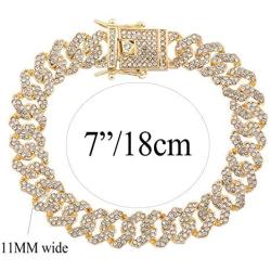 kelistom Gold Chain for Men Women Iced Out, Hip-hop Real 18K Gold/Platinum Plated CZ Fully Iced-Out Miami Cuban Necklace Bracelet Punk Jewelry