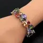 HERMOSA Classic Ladies Bracelet Garnet White Topaz Amethyst Citrine Peridot Pink Topza 7 Inches (7 Inches)
