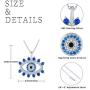 JUSTKIDSTOY Evil Eye Necklace for Women Girls Sterling Silver Lucky Blue Eye Pendant Neckalces Evil Eye Jewelry Gifts