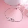 S925 Sterling Silver I Love You Mom Heart Infinity Bracelet for Mother Mama Mommy Mum Birthday Jewelry