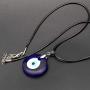 Evil Eye Pendant Necklace For Women Men, Glass Leather Rope Chain Necklace Teen Girls Turkish Protact Lucky Jewelry (2 pcs)