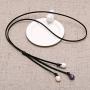 3 Cultured Pearls Pendant Necklace on Suede Leather Cord Beaded Y-Shaped Jewelry for Women by Aobei