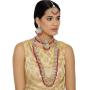 I Jewels Traditional Gold Plated Kundan Pearl Wedding Choker Necklace Set Earrings & Maang Tikka for Women (IJ325)