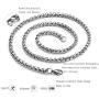 Monily 2-7mm 16-38In Square Rolo Stainless Steel Chain Necklace Round Box Necklace Men Women Jewellery