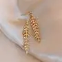 YUNXI new design wheat ear Earrings Fashion elegant Leaf Earrings Korean sexy women jewelry zircon Halloween Earrings