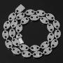 Coffee Bean Cuban Link Chain - Women Mens Iced Out Hip Hop Silver or Gold Tone CZ Miami Cuban Mariner Link Chain 18'' 20'' 24''Choker Necklace Hip Hop Jewelry for Women