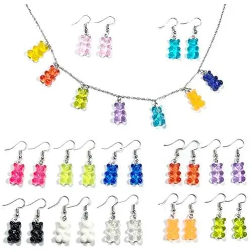 12 Pairs Aesthetic Necklace and Gummy Bear Earrings Cute Funny Kawaii Weird Earrings Jewelry Set 12 Pairs Aesthetic Necklace and Gummy Bear Earrings Cute Funny Kawaii Weird Earrings Jewelry Set