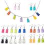 12 Pairs Aesthetic Necklace and Gummy Bear Earrings Cute Funny Kawaii Weird Earrings Jewelry Set