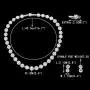 EVER FAITH Silver-Tone Round Cubic Zirconia Birthstone Row Necklace Earrings Set EVER FAITH Silver-Tone Round Cubic Zirconia Birthstone Row Necklace Earrings Set