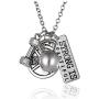 Rinhoo Unisex Stainless Steel Fitness Weightlifting Gym with Quotes Workout Weight Plate Barbell Dumbbell Exercise Charms Pendant Necklace White Gold Plated/Gold Plated