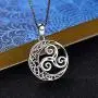 YL Celtic Knot Necklace 925 Sterling Silver Triskele Dangle Drop Earrings Triskelion Moon Leverback Jewelry for Women YL Celtic Knot Necklace 925 Sterling Silver Triskele Dangle Drop Earrings Triskelion Moon Leverback Jewelry for Women