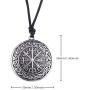 VASSAGO Vintage Norse Viking Vegvisir Compass Celtic Knot Pendant Talisman Necklace for Men Women
