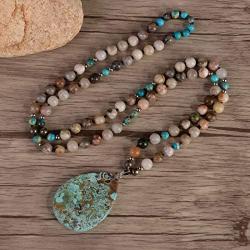 YGLINE 8MM Healing 108 Rosary Prayer Mala Beads Chakra Bracelet Necklace