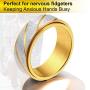 ChainsPro Men/Women 8MM Durable Spinner Ring, Can Custom, Sparkly Smooth-Finished, Size #7-#12, Stainless Steel/18K Gold Plated (Send Gift Box)