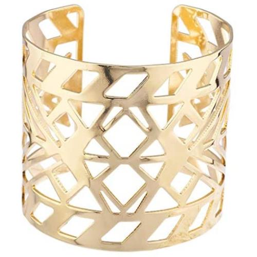 Lux Accessories Gold Tone Aztec Style Geo Cutout Bracelet Cuff