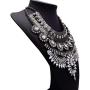 MJartoria Vintage Bohemian Ethnic Gypsy Rhinestone Bib Chunky Tassel Collar Festival Statement Necklace (style 13)