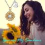 MONOZO Initial Sunflower Necklace for Women Girls, 14k Gold Plated Sunflower Necklace Pendant CZ Heart Letter Initial Necklace You are My Sunshine Gifts Sunflower Jewelry for Girls
