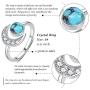 CUOKA MIRACLE Moon Ring, S925 Sterling Silver Crescent Moon Ring Open Ring Adjustable Ring Gift for Women
