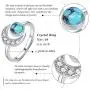 CUOKA MIRACLE Moon Ring, S925 Sterling Silver Crescent Moon Ring Open Ring Adjustable Ring Gift for Women