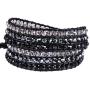New! Crystal Wrap Bracelets for Women Girls Genuine Leather Adjustable Rhinestone Best Friend Cuff Bangle Beads Stones Nice Gift