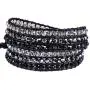New! Crystal Wrap Bracelets for Women Girls Genuine Leather Adjustable Rhinestone Best Friend Cuff Bangle Beads Stones Nice Gift