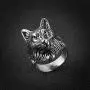 HZMAN Mens Gothic Stainless Steel Vintage Wolf Head Biker Ring