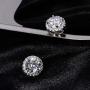 Silver Cubic Zirconia Stud Earrings for Women CZ Stud Earrings Sterling Silver 18k White Gold Plated Halo Stud Hypoallergenic Earrings Simulated Diamond Stud for Girls Fashion Everyday Jewelry