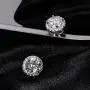 Silver Cubic Zirconia Stud Earrings for Women CZ Stud Earrings Sterling Silver 18k White Gold Plated Halo Stud Hypoallergenic Earrings Simulated Diamond Stud for Girls Fashion Everyday Jewelry