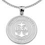 US Navy Sterling Silver with Prayer Blessing Pendant Necklace