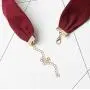FXmimior Women Vintage Necklace Red Suede Handmade Layered Bar Party Wedding Necklace Jewelry For Women