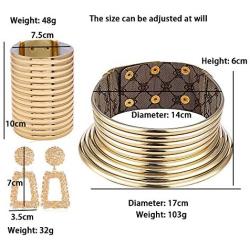African National Style Choker，Three-piece Bib Necklace，Leather Neck Choker For Woman，Three-piece(Chokes, Bracelets, Earrings)
