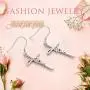 925 Sterling Silver Infinity Love of God Simple Dainty Faith Cross Dangle Earrings Religious Gift for Women Girls