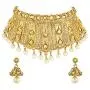 Aheli Indian Wedding Designer Faux Kundan Encrusted Choker Necklace with Maang Tikka Set Party Ethnic Fashion Jewelry for Women Aheli Indian Wedding Designer Faux Kundan Encrusted Choker Necklace with Maang Tikka Set Party Ethnic Fashion Jewelry for Women