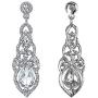 BriLove Womens Wedding Bridal Crystal Art Deco Teardrop Hollow Chandelier Dangle Earrings