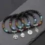 Top Plaza 7 Chakra Reiki Healing Crystal Bead Charm Bracelet Necklace Set Lava Rock Stone Aromatherapy Essential Oil Diffuser Stretch Bracelets Necklaces with 5 Replaceable Charms