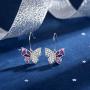 Sunflower/Butterfly Earrings 925 Sterling Silver Cute Dainty Dangle Hypoallergenic CZ Earrings for Women Christmas Gifts