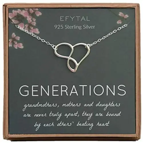 EFYTAL Grandma Gifts, 925 Sterling Silver Infinity Heart Necklace for Grandmother / Mother / Daughter / Granddaughter, Mom Necklaces for Women, Birthday Gift, Mothers Day Jewelry, Mothers Day EFYTAL Grandma Gifts, 925 Sterling Silver Infinity Heart Necklace for Grandmother / Mother / Daughter / Granddaughter, Mom Necklaces for Women, Birthday Gift, Mothers Day Jewelry, Mothers Day