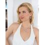 Mariell Silver Platinum Vine CZ Necklace and Earrings Jewelry Set for Brides, Weddings & Evening Wear