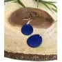 Tagua Earrings in Blue, Vegetable Ivory Dangle Earrings TAG272, Organic Earrings, Tagua Earrings Royal Blue