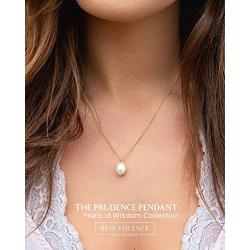 Single Pearl Necklace for Women | White Dainty Pearl Drop Pendant, 14k Gold Dipped | Elegant Gold Chain Necklace, Perfect for Layering | 14k Gold Necklace for Women | June Birthstone Necklace